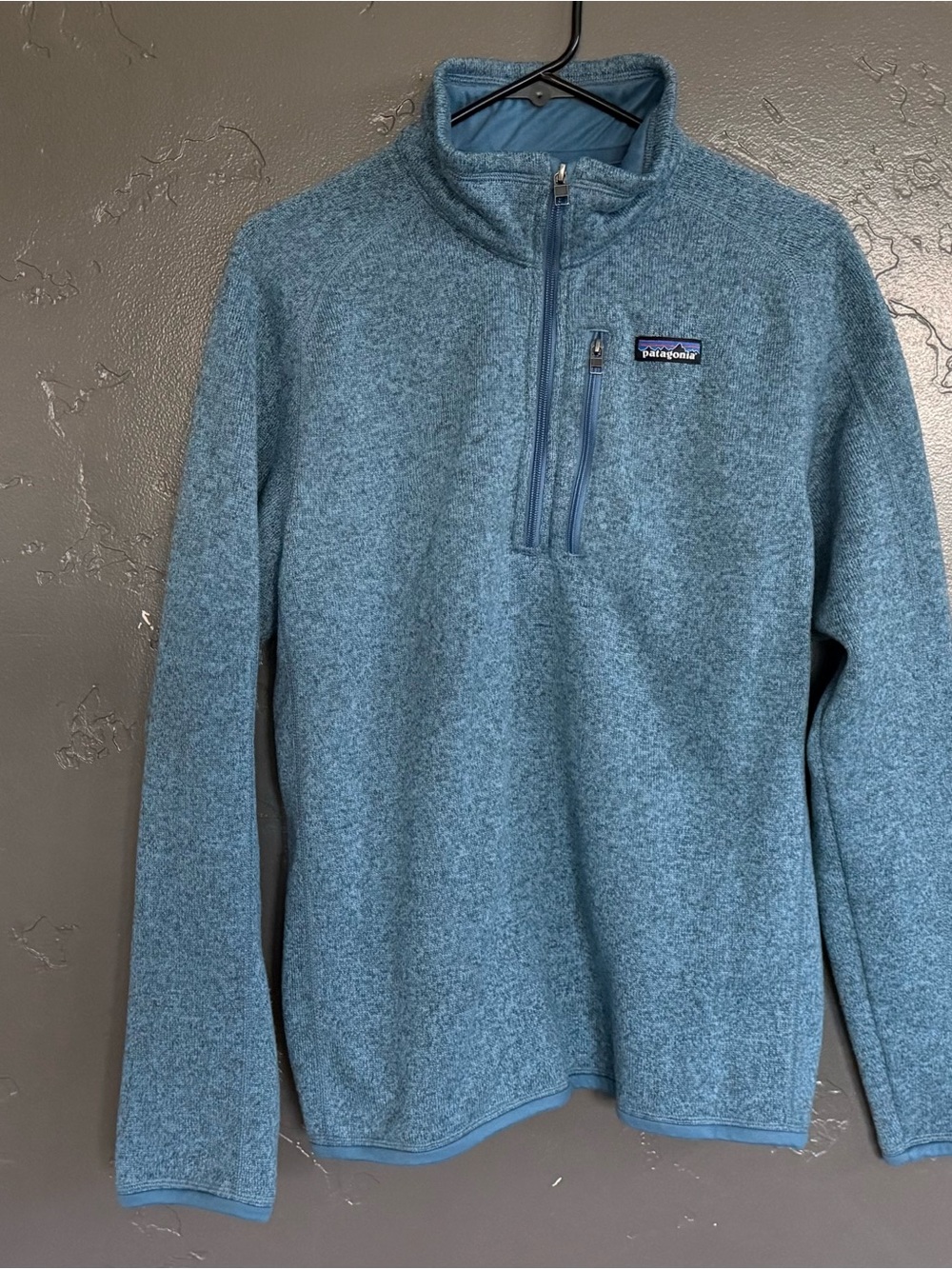 Patagonia Men's Heathered Blue Quarter-Zip Fleece Pullover